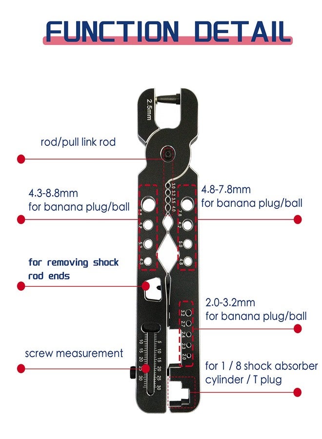 HOPLEX RC Shock Pliers Wheel Multi-Function Wheel Tire Tools for 1/24 1/12 1/10 1/8 Traxxas Arrma Axial Losi Redcat HSP HPI RC Cars Trucks Rock Crawlers - Image 3